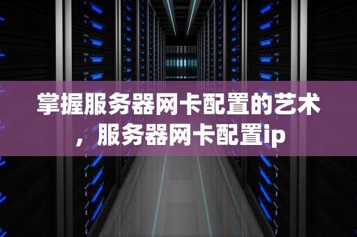掌握服务器网卡配置的艺术，服务器网卡配置ip