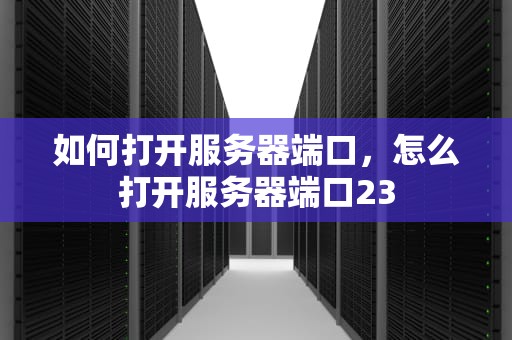 如何打开服务器端口，怎么打开服务器端口23
