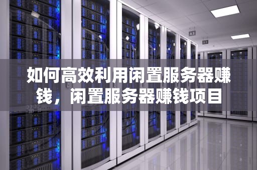 如何高效利用闲置服务器赚钱，闲置服务器赚钱项目