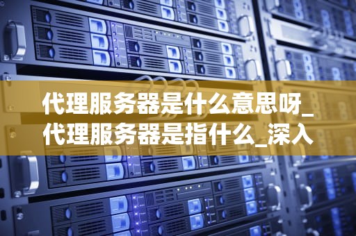 代理服务器是什么意思呀_代理服务器是指什么_深入理解代理服务器