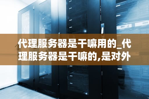 代理服务器是干嘛用的_代理服务器是干嘛的,是对外开放的吗_代理服务器的用途与工作原理