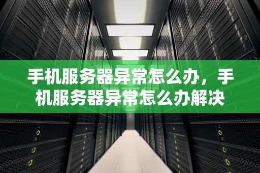 手机服务器异常怎么办，手机服务器异常怎么办解决