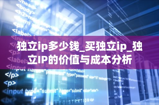 独立ip多少钱_买独立ip_独立IP的价值与成本分析