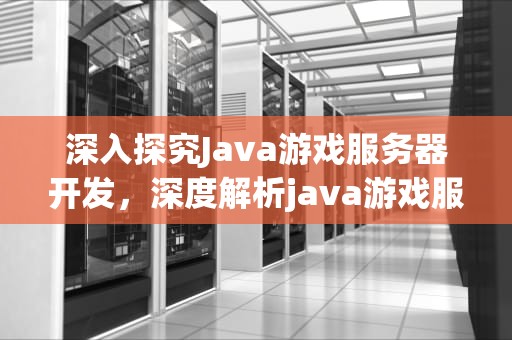 深入探究Java游戏服务器开发，深度解析java游戏服务器开发pdf