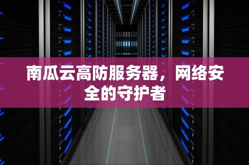 南瓜云高防服务器，网络安全的守护者