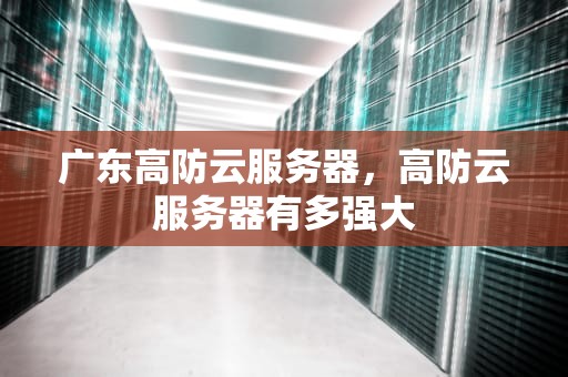 广东高防云服务器，高防云服务器有多强大