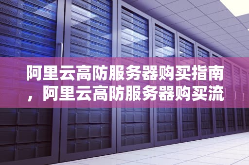 阿里云高防服务器购买指南，阿里云高防服务器购买流程