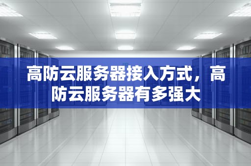 高防云服务器接入方式，高防云服务器有多强大
