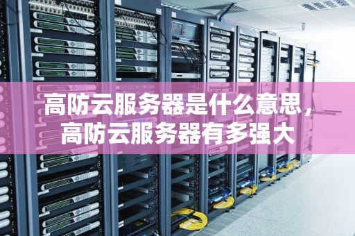 高防云服务器是什么意思，高防云服务器有多强大
