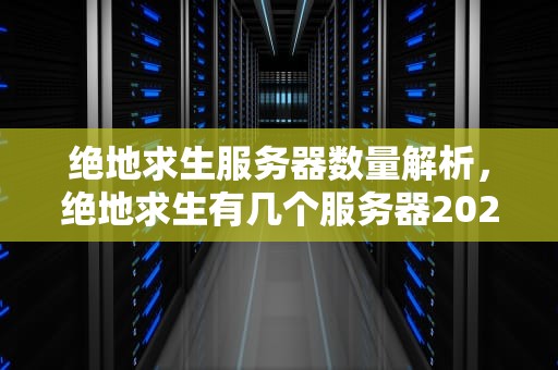 绝地求生服务器数量解析，绝地求生有几个服务器2024