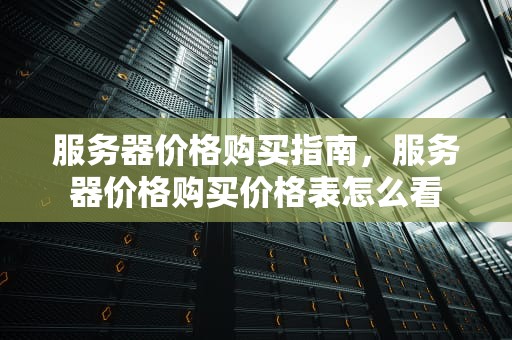 服务器价格购买指南，服务器价格购买价格表怎么看