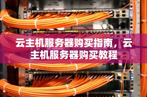 云主机服务器购买指南，云主机服务器购买教程