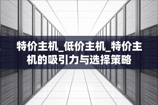 特价主机_低价主机_特价主机的吸引力与选择策略