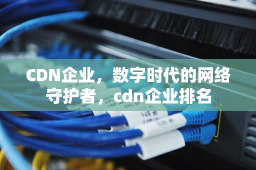 CDN企业，数字时代的网络守护者，cdn企业排名