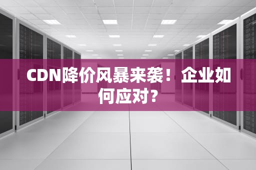 CDN降价风暴来袭！企业如何应对？