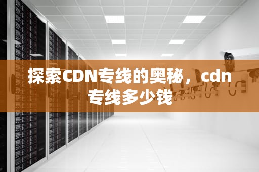 探索CDN专线的奥秘，cdn专线多少钱