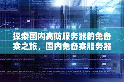 探索国内高防服务器的免备案之旅，国内免备案服务器购买