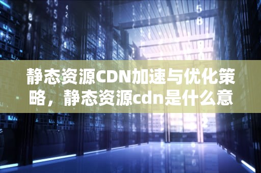 静态资源CDN加速与优化策略，静态资源cdn是什么意思