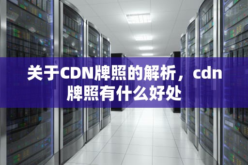 关于CDN牌照的解析，cdn牌照有什么好处