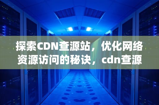 探索CDN查源站，优化网络资源访问的秘诀，cdn查源站ip