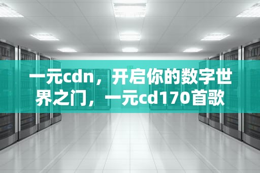 一元cdn，开启你的数字世界之门，一元cd170首歌