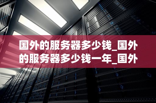 国外的服务器多少钱_国外的服务器多少钱一年_国外服务器的价格及其影响因素