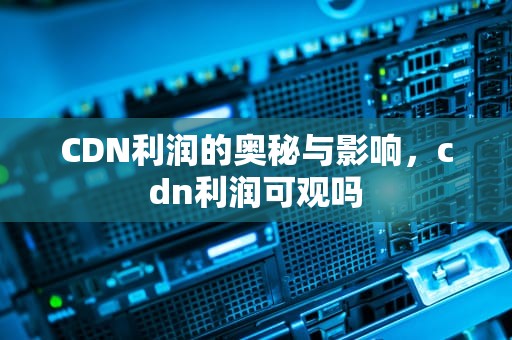 CDN利润的奥秘与影响，cdn利润可观吗