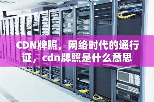 CDN牌照，网络时代的通行证，cdn牌照是什么意思