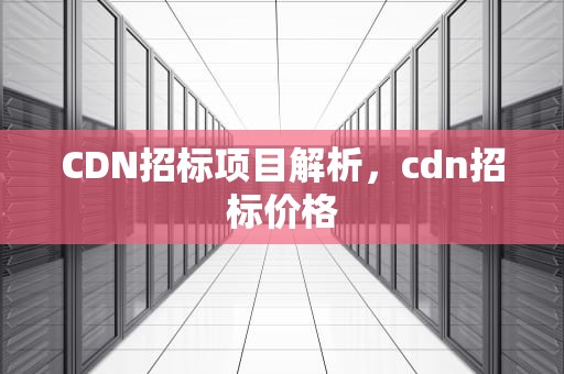 CDN招标项目解析，cdn招标价格