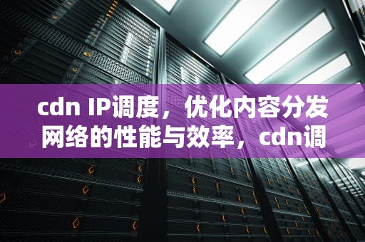 cdn IP调度，优化内容分发网络的性能与效率，cdn调度原理