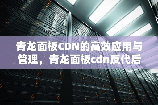 青龙面板CDN的高效应用与管理，青龙面板cdn反代后能用吗