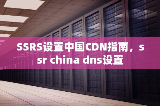 SSRS设置中国CDN指南，ssr china dns设置