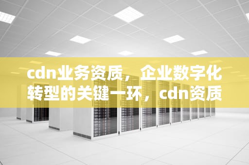 cdn业务资质，企业数字化转型的关键一环，cdn资质是什么