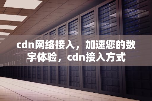 cdn网络接入，加速您的数字体验，cdn接入方式
