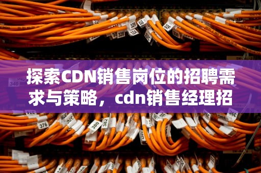 探索CDN销售岗位的招聘需求与策略，cdn销售经理招聘