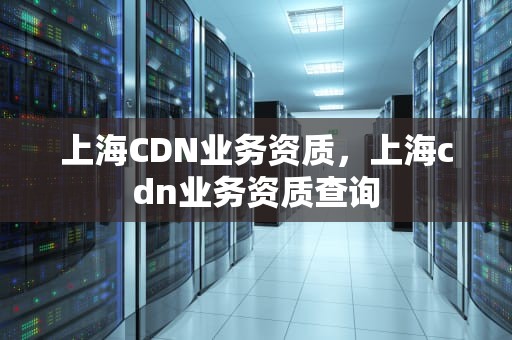上海CDN业务资质，上海cdn业务资质查询