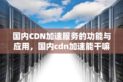 国内CDN加速服务的功能与应用，国内cdn加速能干嘛用的