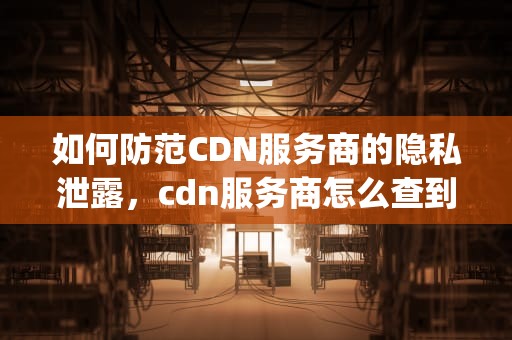 如何防范CDN服务商的隐私泄露，cdn服务商怎么查到ip