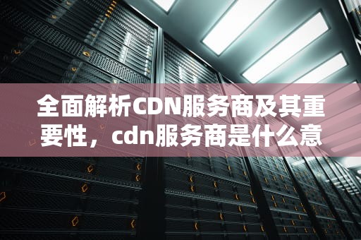 全面解析CDN服务商及其重要性，cdn服务商是什么意思