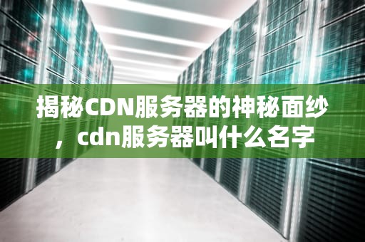 揭秘CDN服务器的神秘面纱，cdn服务器叫什么名字