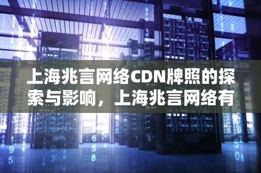 上海兆言网络CDN牌照的探索与影响，上海兆言网络有限公司