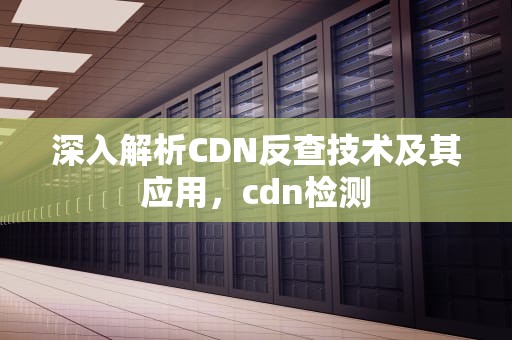深入解析CDN反查技术及其应用，cdn检测