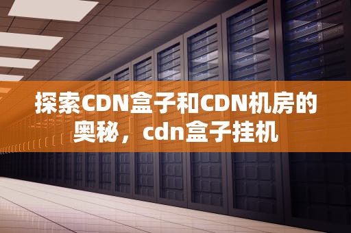 探索CDN盒子和CDN机房的奥秘，cdn盒子挂机