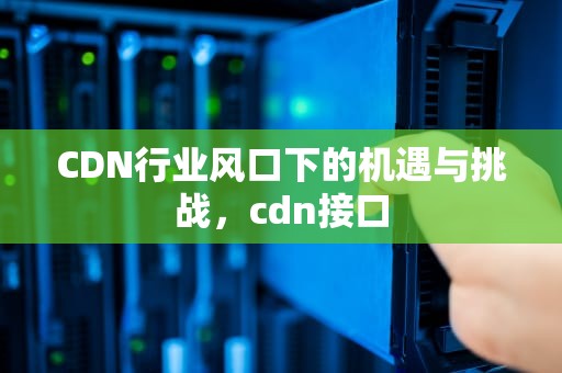 CDN行业风口下的机遇与挑战，cdn接口