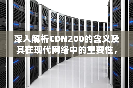 深入解析CDN200的含义及其在现代网络中的重要性，cdn是什么意思呀