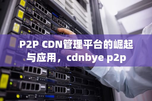P2P CDN管理平台的崛起与应用，cdnbye p2p