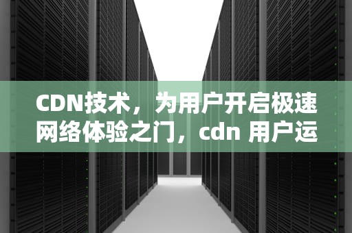 CDN技术，为用户开启极速网络体验之门，cdn 用户运营