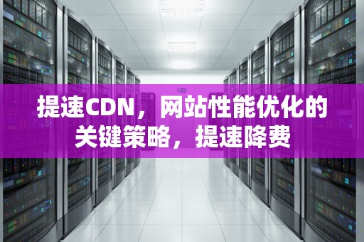提速CDN，网站性能优化的关键策略，提速降费