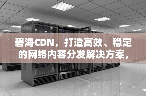 碧海CDN，打造高效、稳定的网络内容分发解决方案，碧海蓝天