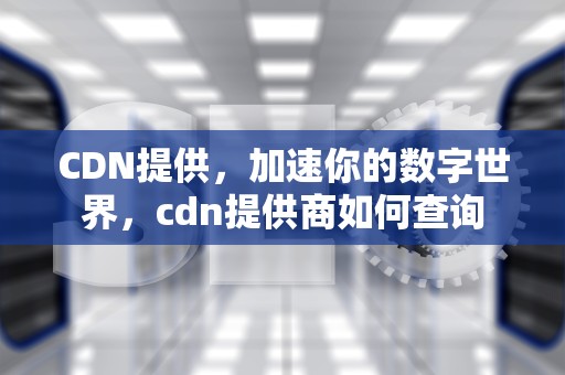 CDN提供，加速你的数字世界，cdn提供商如何查询